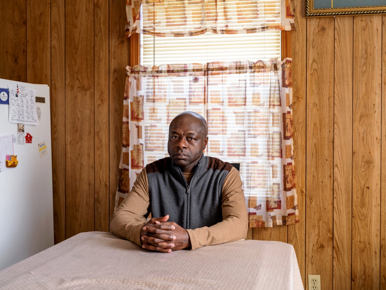 Alfonzo Tucker photographed at his home in Tuscaloosa. Photograph: Johnathon Kelso/The Guardian